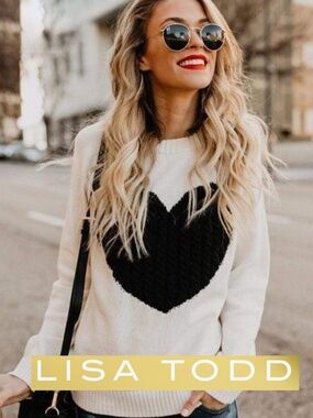 Lisa Todd m Heart sweater, M,  CB2617